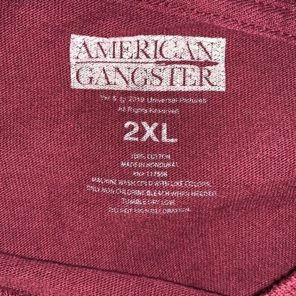 American Gangster 2XL Maroon Graphic T-Shirt 100% Cotton - Picture 2 of 7